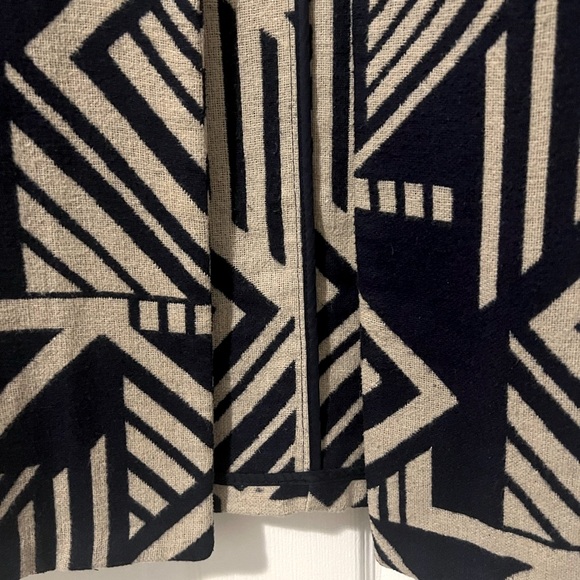 Old Navy Blue & White Geometric Open Front Coat - Picture 8 of 11